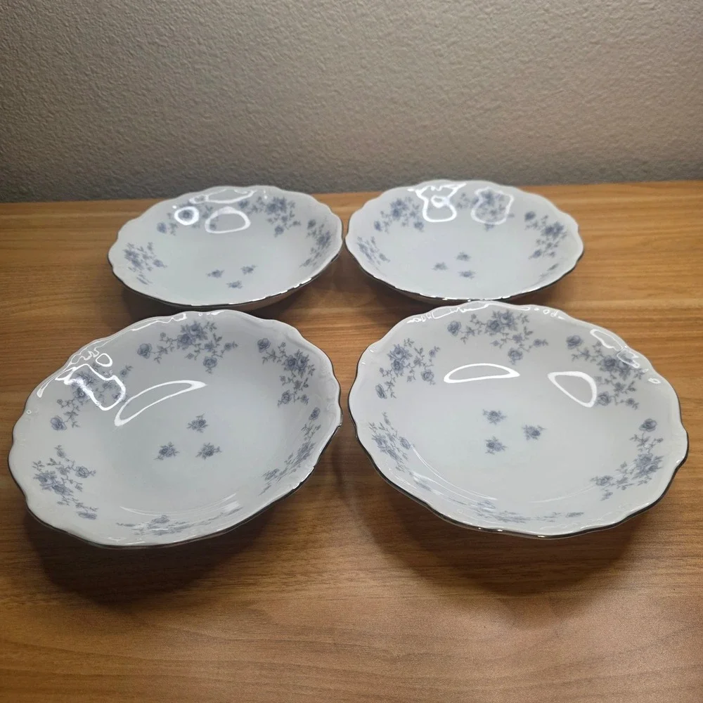 Set Of 4 Johann Haviland Blue Garland Bavaria Germany 7 5/8